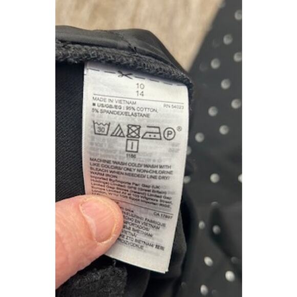 Gap Signature Skinny Black White Polka Dot Stretch Skinny Ankle Pants Size 10 - Picture 6 of 9